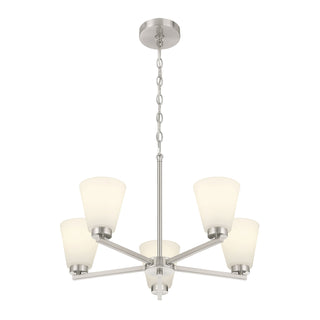 Millennium - 64105WG-BN - Five Light Chandelier - Strayhan - Brushed Nickel