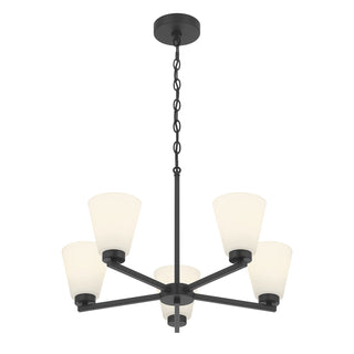Millennium - 64105WG-MB - Five Light Chandelier - Strayhan - Matte Black
