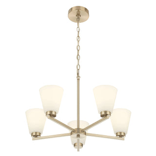 Millennium - 64105WG-MG - Five Light Chandelier - Strayhan - Modern Gold