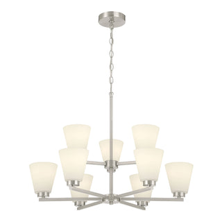 Millennium - 64109WG-BN - Nine Light Chandelier - Strayhan - Brushed Nickel