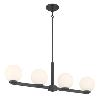 Millennium - 97104-MB - Four Light Linear Chandelier - Ardeva - Matte Black
