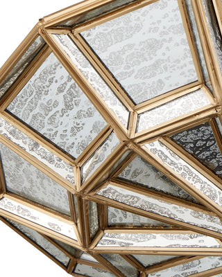 Valentina Three Light Semi-Flush Mount in Antique Brass/Antique Silver