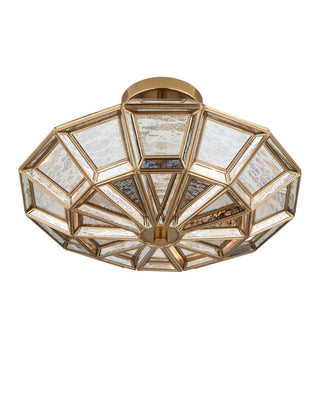 Valentina Three Light Semi-Flush Mount in Antique Brass/Antique Silver