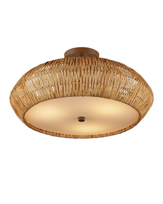 Antibes Three Light Semi-Flush Mount in Natural/Khaki/White