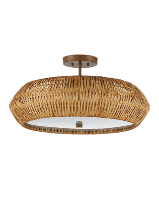 Antibes Three Light Semi-Flush Mount in Natural/Khaki/White