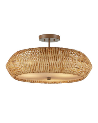 Currey and Company - 9000-1347 - Three Light Semi-Flush Mount - Antibes - Natural/Khaki/White