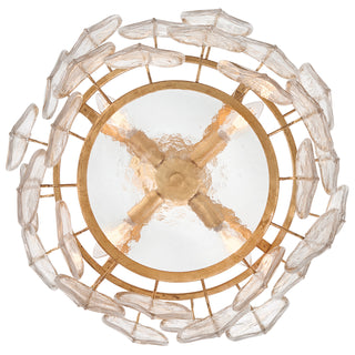 Amira LED Convertible Semi Flush in Distressed Brass