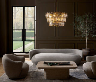 Amira LED Chandelier in Distressed Brass