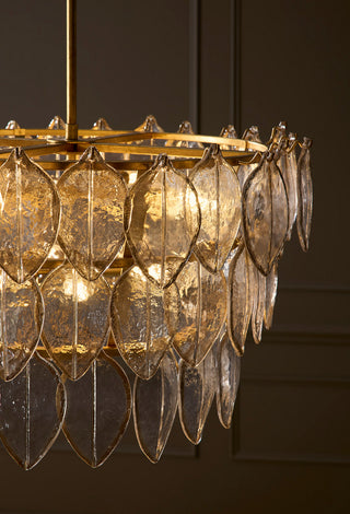 Amira LED Chandelier in Distressed Brass