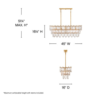 Amira LED Linear Pendant in Distressed Brass