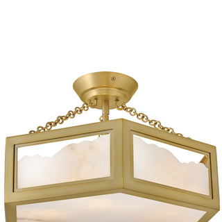 Veleta LED Semi Flush Mount in Lacquered Brass