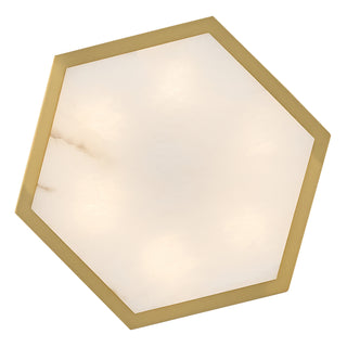 Veleta LED Semi Flush Mount in Lacquered Brass
