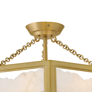 Veleta LED Semi Flush Mount in Lacquered Brass