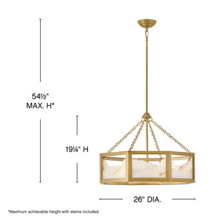 Veleta LED Chandelier in Lacquered Brass
