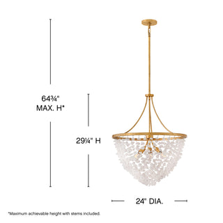 Myra LED Chandelier in Distressed Brass