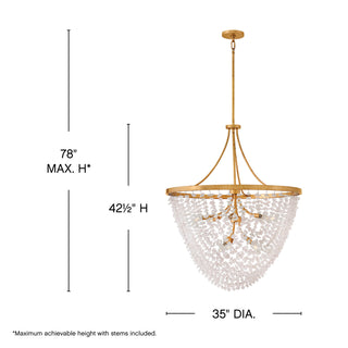 Myra LED Chandelier in Distressed Brass