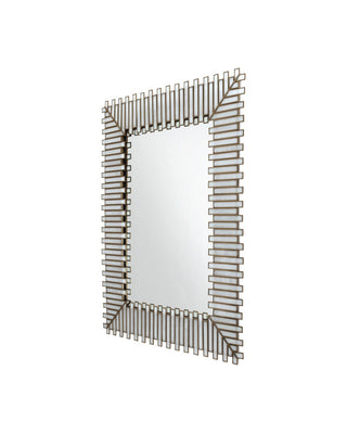 Daze Mirror in White/Antique Brass