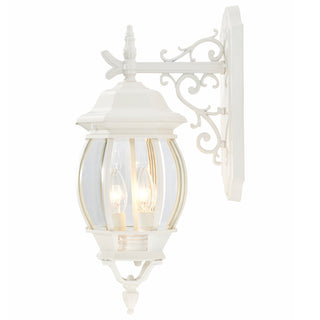 Central Park Three Light Outdoor Wall Lantern in White