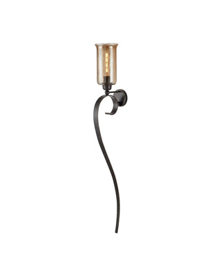 Currey and Company - 5000-0297 - One Light Wall Sconce - Wemyss - Gilded Oak/Smoke