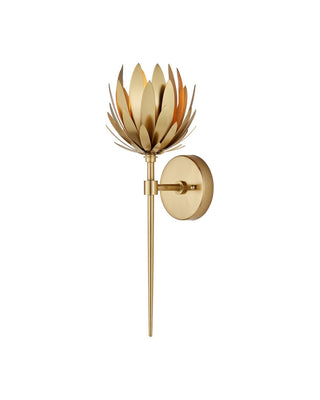 Currey and Company - 5000-0302 - One Light Wall Sconce - Protea - Brass