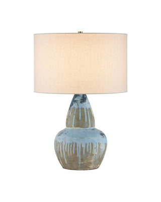 Currey and Company - 6000-1054 - One Light Table Lamp - Catania - Antique Blue Drip