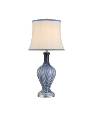 Currey and Company - 6000-1064 - One Light Table Lamp - Zeta - Gray Blue/Clear