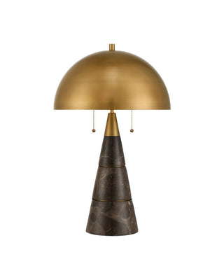 Currey and Company - 6000-1065 - Two Light Desk Lamp - Edith - Coffee Brown/Antique Brass