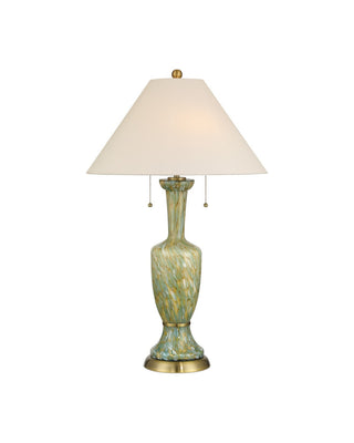 Currey and Company - 6000-1069 - Two Light Table Lamp - Classico - Green/Beige/Antique Brass