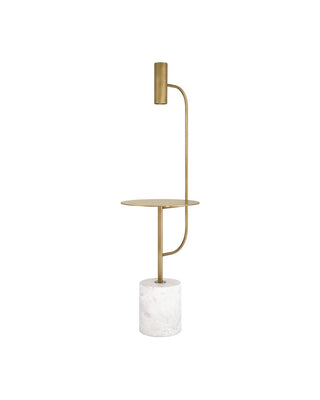 Currey and Company - 8000-0173 - LED Floor Lamp - Eastlin - Antique Brass/White