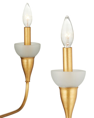 Aurelia Six Light Chandelier in Contemporary Gold Leaf/Contemporary Gold/Frosted