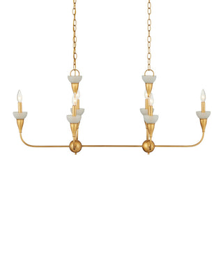 Aurelia Six Light Chandelier in Contemporary Gold Leaf/Contemporary Gold/Frosted