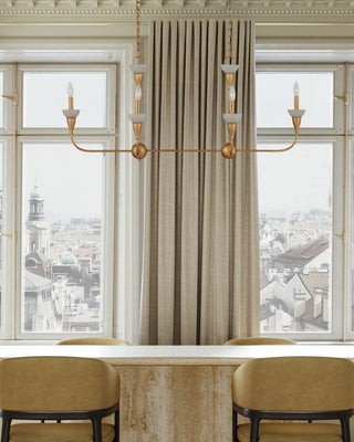Aurelia Six Light Chandelier in Contemporary Gold Leaf/Contemporary Gold/Frosted