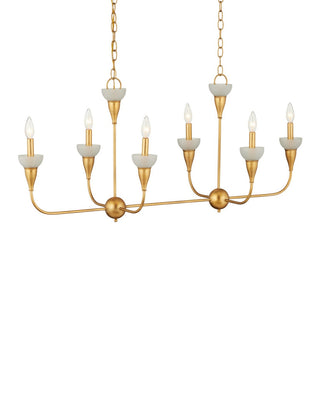 Currey and Company - 9000-1329 - Six Light Chandelier - Aurelia - Contemporary Gold Leaf/Contemporary Gold/Frosted