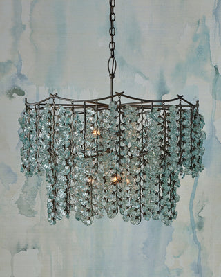 Herbary Six Light Chandelier in Clear/Bronze