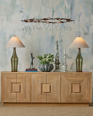 Morning Grove Ten Light Chandelier in Rhine Gold/Clear