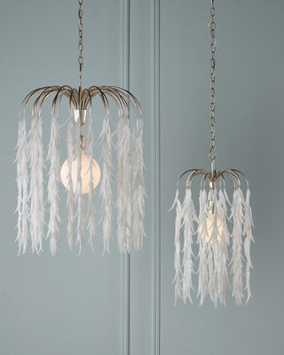 Glen Arbor One Light Pendant in White/Contemporary Silver Leaf/Contemporary Silver