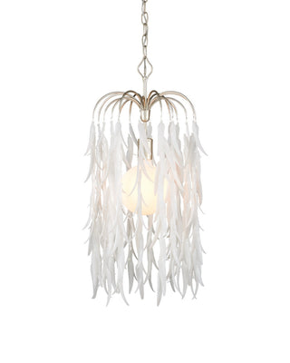 Currey and Company - 9000-1334 - One Light Pendant - Glen Arbor - White/Contemporary Silver Leaf/Contemporary Silver