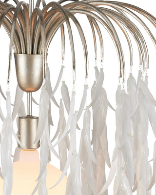 Glen Arbor One Light Pendant in White/Contemporary Silver Leaf/Contemporary Silver