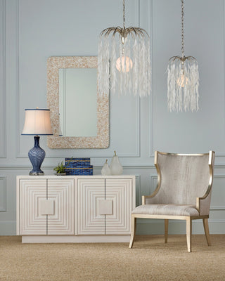Glen Arbor One Light Pendant in White/Contemporary Silver Leaf/Contemporary Silver