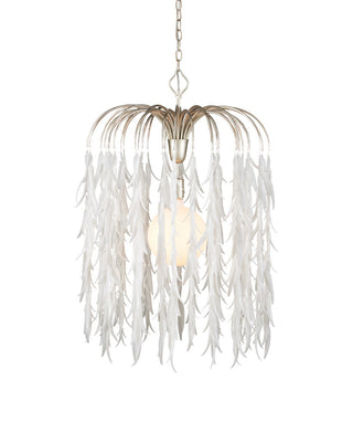 Currey and Company - 9000-1335 - One Light Pendant - Glen Arbor - White/Contemporary Silver Leaf/Contemporary Silver