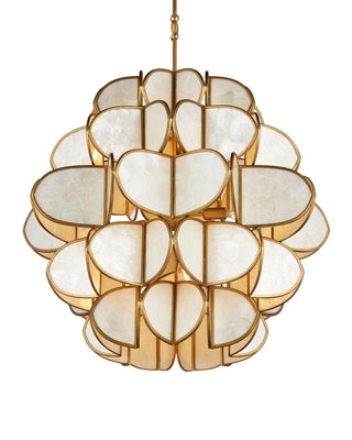 Galatea Nine Light Chandelier in Natural/Brass