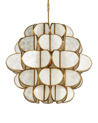 Galatea Nine Light Chandelier in Natural/Brass