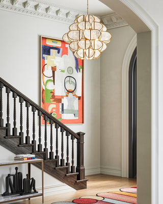 Galatea Nine Light Chandelier in Natural/Brass