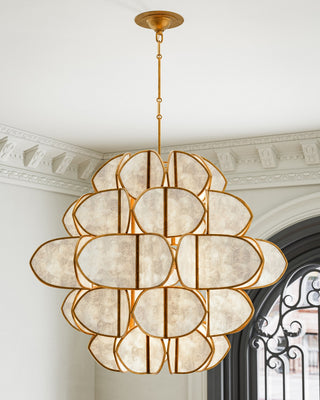 Galatea Nine Light Chandelier in Natural/Brass