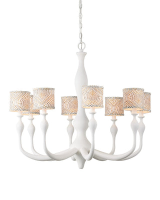 Ludwig Eight Light Chandelier in Gesso White