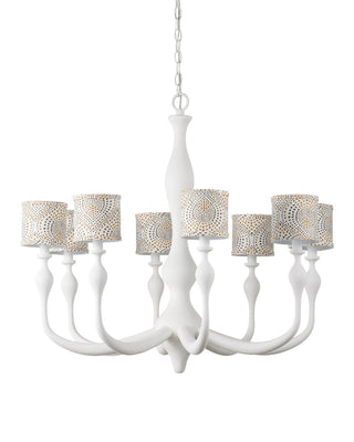 Ludwig Eight Light Chandelier in Gesso White