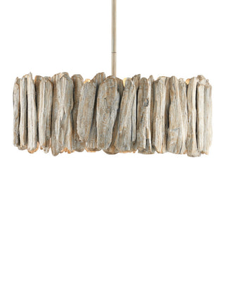 Driftwood Three Light Semi-Flush Mount in Whitewash/White