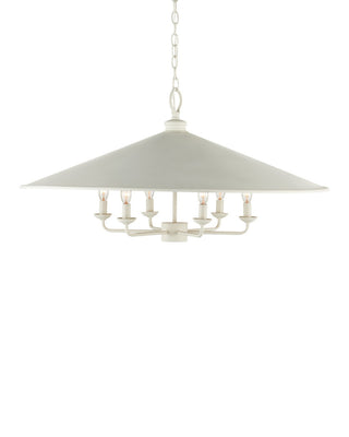 Brussels Six Light Chandelier in Snow White/Contemporary Gold Leaf