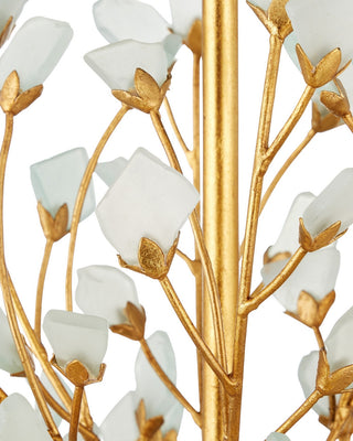 Fiorella 12 Light Chandelier in Contemporary Gold Leaf/Frosted
