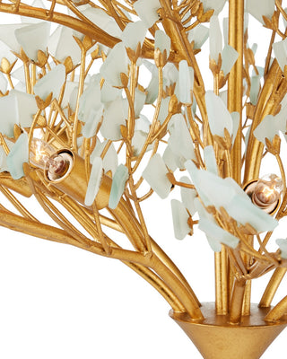 Fiorella 12 Light Chandelier in Contemporary Gold Leaf/Frosted